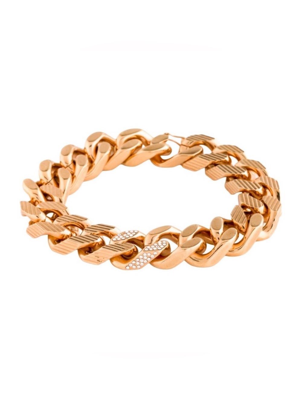 Vita Fede Franco Crystal Bracelet Clear Rose Gold Finish NEW Chunky Link Chain